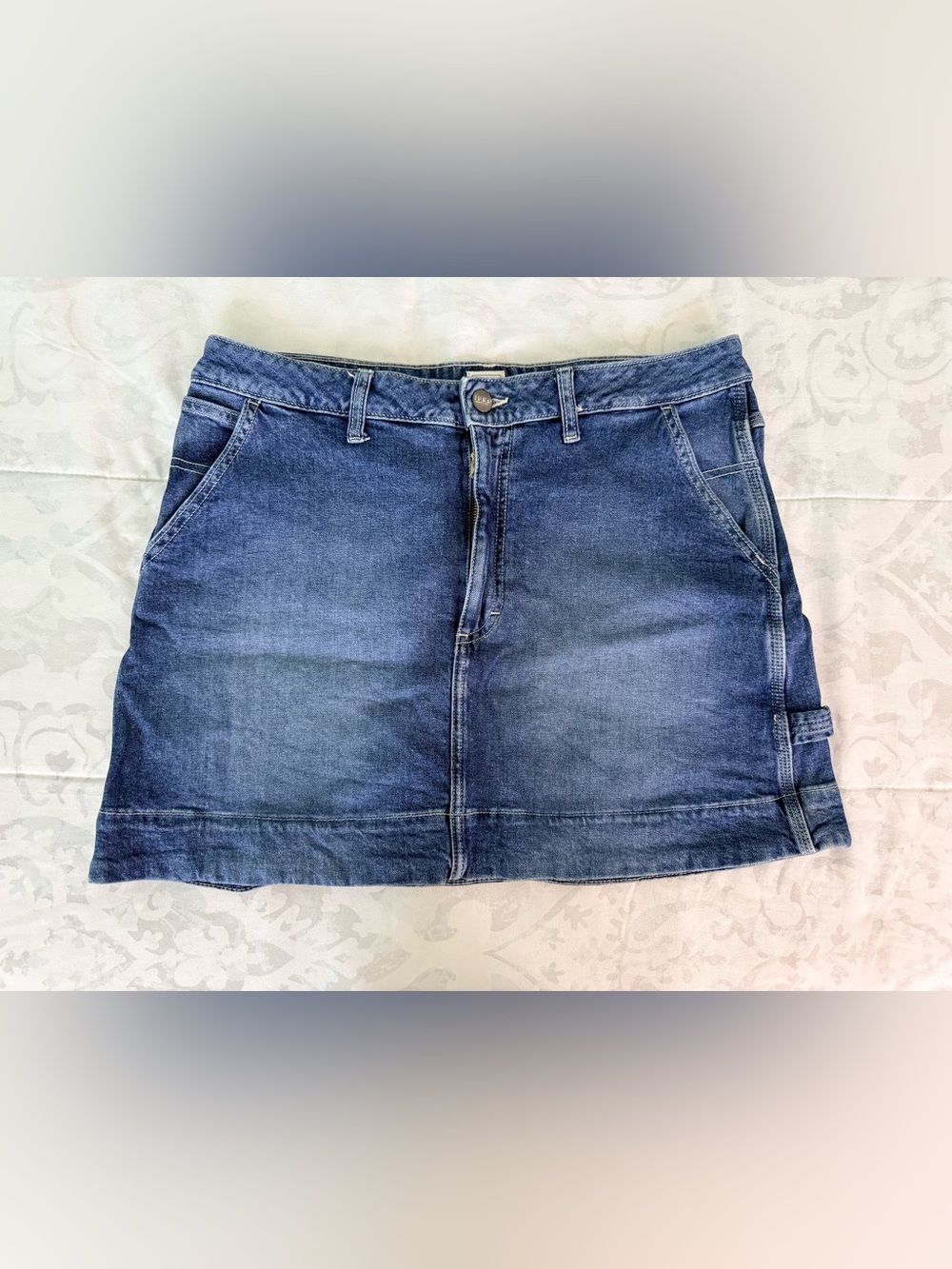 Lee Denim Mini Skirt in Faded Blue - Picture 1 of 1